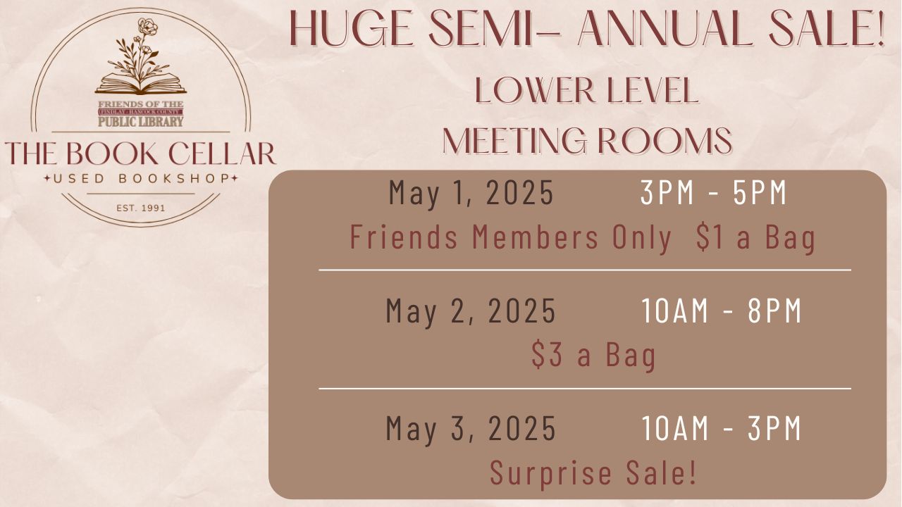 beige background with maroon and white text