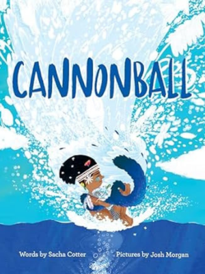 little girl doing a cannonball