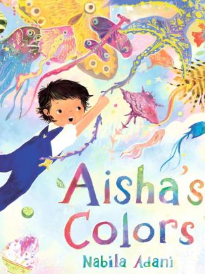 colorful underwater drawing of child swimming with sea creatures