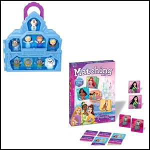 Disney matching game and Fisher-Price Little People Frozen Castle Playset