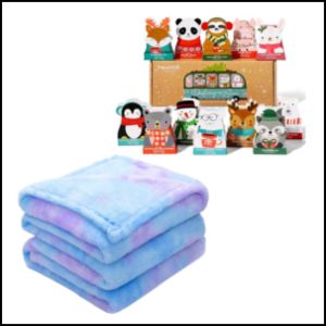 blue blanket and hot cocoa