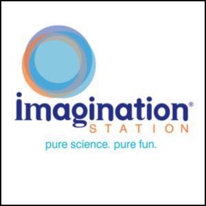 blue text with light blue and orange circle design