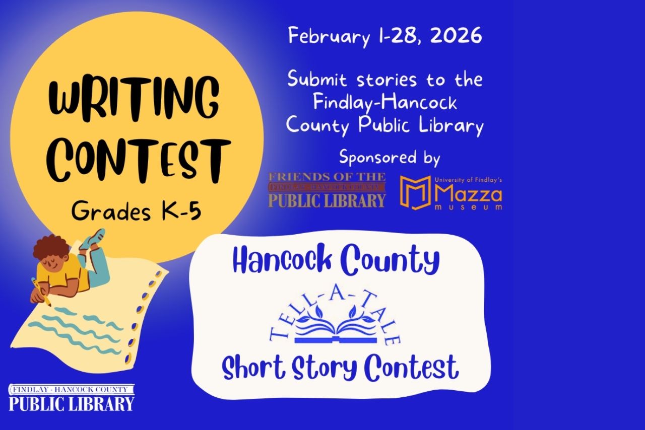 royal blue background with child writing a story