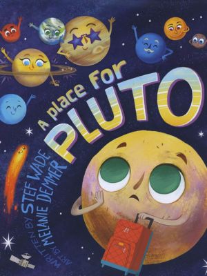 cartoonish pluto with big green eyes
