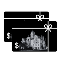 black gift cards with Hancock County Courthouse on them