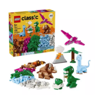 yellow LEGO box with dinosaurs 