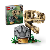 T Rex Lego Head and box of LEGOs 