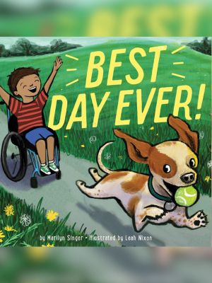 little boyo in wheelchair playing with a puppy that has a ball in his mouth