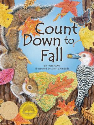 fall leaves with squirrel and woodpecker