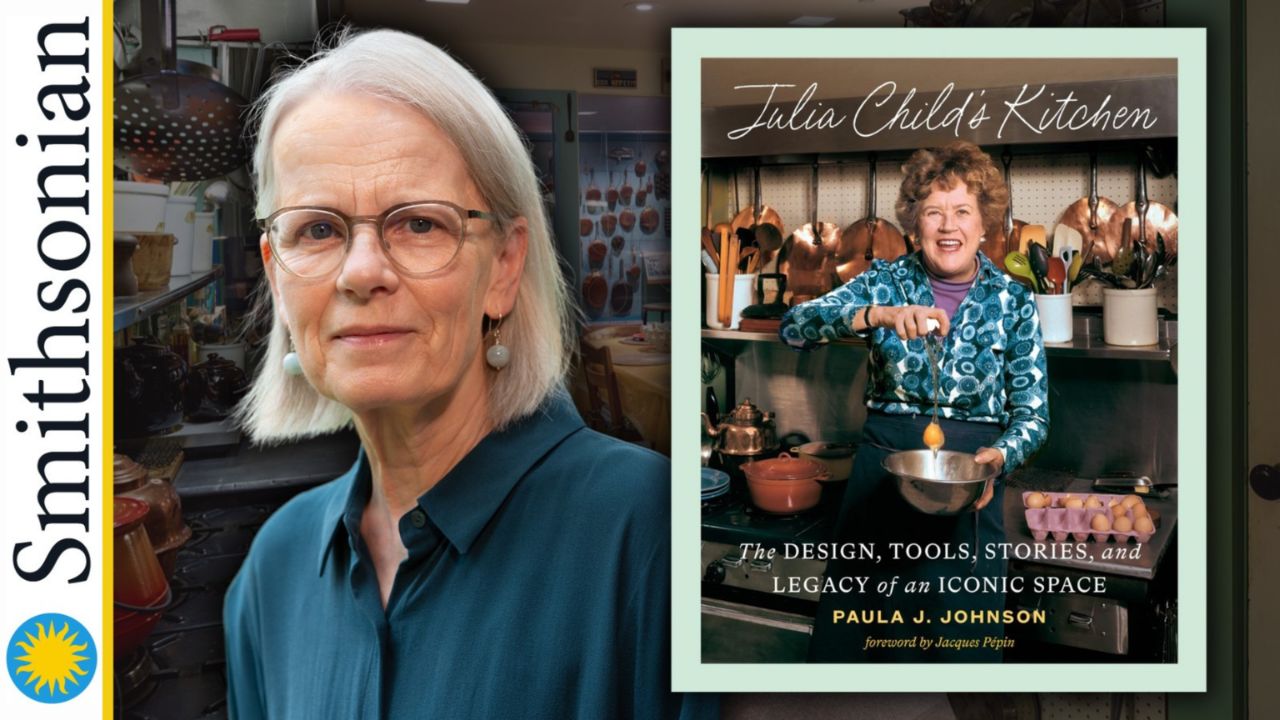 julia child cooking in the kitchen