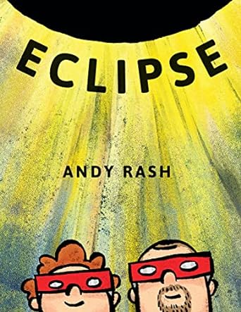 father and son looking at an eclipse with protective eyewear on