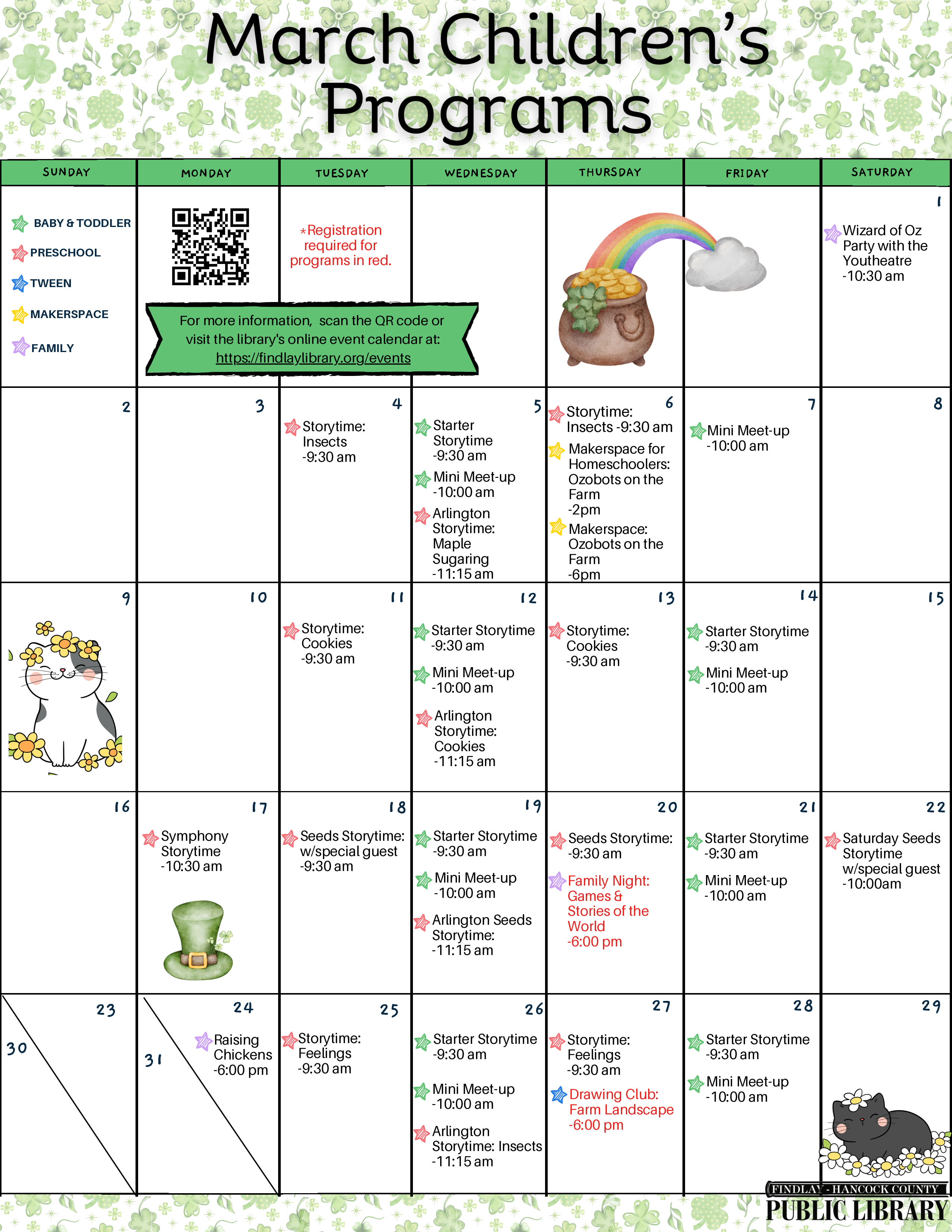 First portion of March programs for children