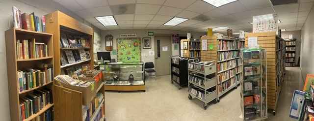 panoramic view of bookstore