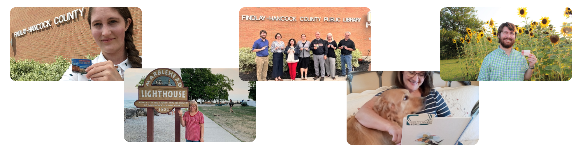 staff members with library cards