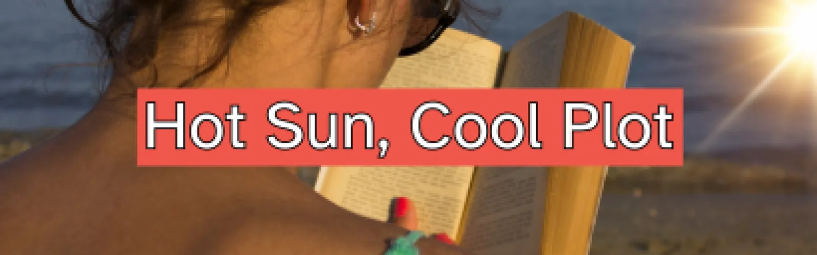 girl reading a book under the sun at the beach