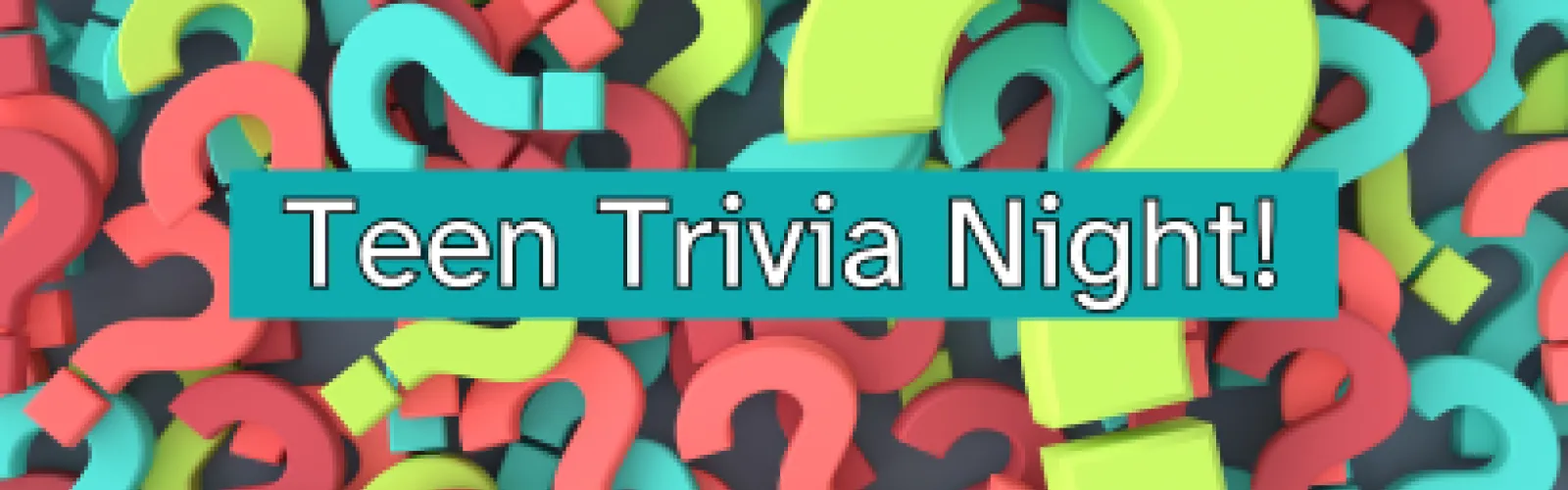 colorful question marks surrounding white text in blue box